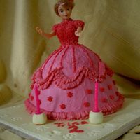 Pinkbarbie4Y Pink barbie doll cake, all buttercream.