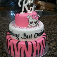 Girly Skull Cake Birthday cake made for two girls turning 20 something. Chocolate cake with cookies and cream filling, french vanilla cake with vanilla...