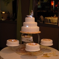 Mom's Wedding Cake Ocean's theme with lights.