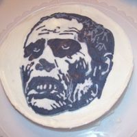 Zombie Cake A cake with my boyfriend's favorite zombie on it, Bub from Day of the Dead