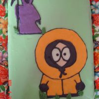 Oh No They've Killed Kenny Chocolate cake with buttercream icing.