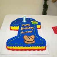 First Birthday Cake NUMBER ONE SHAPED CAKE