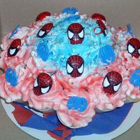 Spiderman Cupcake Bouquet Cupcake bouquet for son to take to school for his birthday.