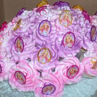 Barbie Cupcake Bouquet This is the cupcake bouquet I did for my daughter to take to school for her birthday.