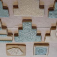 Wedding Cookies Made for my cousin's bridal shower. I made the cake cutter and used pattern template thingies and stamps for papercrafting. NFSC and...