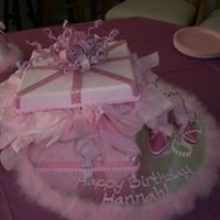 Pinkalicious This was done for my niece's 3rd birthday. Her theme was pinkalicious! Chocolate cake, realy tissue paper and gumpaste bow and shoes...