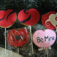 Valentine Hearts NFSC with Royal icing. These went into a basket for my fiance for Valentine's Day.