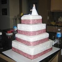 Mock Wedding Cake This is a practice round of my wedding cake. I can't decide whether to pay to have someone do it or do it myself...I know that the...