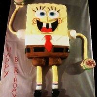 Spongebob Spongebob cake for a 1st birthday. Hand carved, covered in MMF, shoes, patties are rice crispie treats. Also see the smash cake of...
