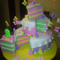 Butterflies All the cake is fondant..the littles butterflies too.