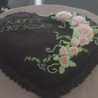 Chocolate Heart Homemade chocolate frosting, and buttercream roses.