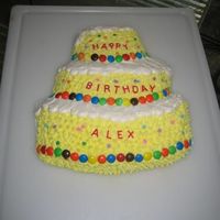 Happy Birthday This is the first cake I did. It's just a "stars" cake, but I thought I did fairly well for my first one and my son loved it...