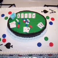 Card Cake With Poker Table On Top done for a birthday