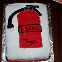 Fire Extinguisher This cake was for a friend that had an afterburn party after his kitchen was redone from a fire.