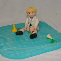 Little Scientist Topper made for a little girl's 6th birthday with a science theme.