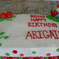 Strawberry Shortcake Cake Strawberry Shortcake Cake made for my niece's 6th birthday. Yellow cake with buttercream and MMF accents.