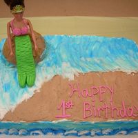 Mermaid Cake This is the second mermaid cake I've done. They were both so much fun to do. Both used buttercream with fondant accents.