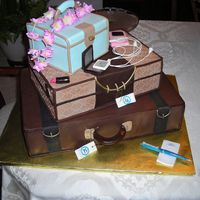 Dscn0008.jpg Dummy luggage cake prepared for a local competition. Includes lipstick and compact, flower lei, an ipod, and a small note pad and pen. All...