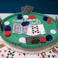 Texas Hold'em Cake I made this cake for my daughters friend for her B-day. It is iced in BC. The cards and the poker chips are real