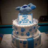 Anndi's Blues Clues Cake This is a cake that I had to come up with at the last minute for the niece of my manager at the store that I work at. The cake is iced in...