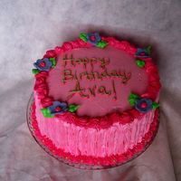 Simple B-Day Cake For My Daughter Just a simple pink, girly cake I made for my DD's 4th b-day. Strawberry cake with strawberry filling & buttercream icing.
