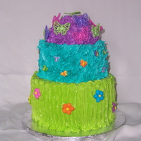 Vibrant Spring Buttercream Cake my daughter's 6th birthday cake.