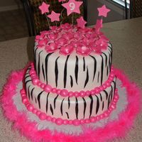 Zebra Birthday MMF Covered cake MMF and GP accents. Airbrushed to make sparkle.