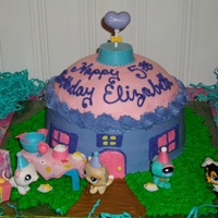 Littlest Pet Shop Cake I used 2 or 3 - 8 inches layers (depending on how high you want the pet house) and another layer made from an oven proof bowl for a dome...