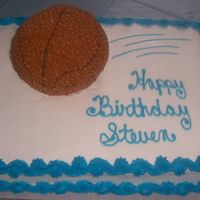 Basketball Cake This was for my nephew's 8th birthday. He loves basketball. I didn't have a ball cake pan so free-handed one out of a 2 layer 6&...