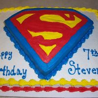 Super Cake This cake I did for my nephew who loves superman. Go figure lol. I draw out my own stencil and cut a single layer cake in the shape of the...