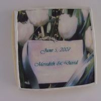 Edible Image Cookie some have asked can you put edible images on cookies, yes you can and this one is over fondant with royal icing border and faint silver...