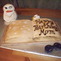 Harry Potter Cake For a friend's mom who loves HP...I wanted to make something that wasn't too childish, and I also love owls and wanted to try my...