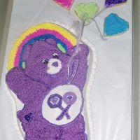 Care Bear balloon cookies iced and covered with colored sugar