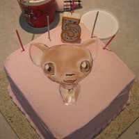 Mo's Chihuahua Cake butter flavored cake with pink strawberry bc
