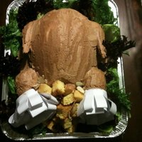 1St Turkey vanilla and chocolate cake with bc icing. will use MMF next time.