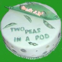 Two Peas In A Pod Twins shower, fun cake