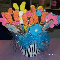 Zebra Cookie Bouquet Made to match the cake. No fail cookies, with royal icing.
