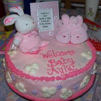 Dani's Baby Shower Cake This was almost a disaster. After frosting the cake, I went to wash my mixing bowl, and found out we had no water. YIKES! Our dog had...