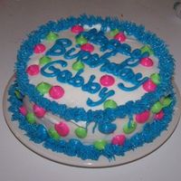 Polka Dots One of three practice cakes for my daughters birthday party. She is sharing her party with 2 friends, so I made 3 similar cakes, for them...