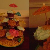 Beach Cupcakes Made these cupcakes for a friend's birthday. He loves German Chocolate, but we were doing a beach theme, so I couldn't resist...