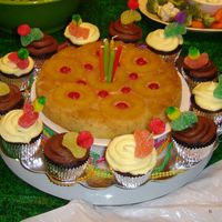 Pineapple Upside Down Birthday Cake Made for a friend who LOVES pineapple upside down cake. I hate pineapple, so I made the cupcakes for the rest of us. Decorated them with...