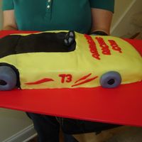 Racing Go Kart Birthday cake I made my nephew. Chocolate cake covered all in fondant. He races go-karts, so I wanted to make a replica of his cart. I used...