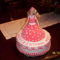 My First Barbie Cake. This is the first time making a doll cake. It was a last minute request and I didn't have a doll pan, so I used half of my ball pan...