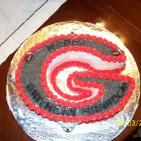 Georgia Bulldogs Buttercream, fondant letter G for Georgia Bulldogs.