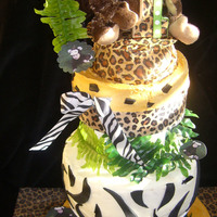 Nathan Monkey Cake This was for a First Birthday Monkey themed party. Buttercream decorated with fondant.