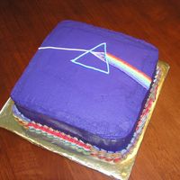 Pink Floyd Dark Side Of The Moon Album Cover This was for my nephew's 15th birthday. The original album cover was black, but purple seemed more appetizing to me! Strawberry cake...