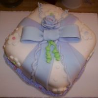 Fondant Covered "gift Box" - Lavendar My second try using fondant. Same design, different color. Fondant is a lot of work, but, it is not bad to work with so far.