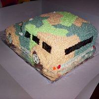 Hummer - Rear View Hummer in camouflage colors... rear view shows taillights made from red & orange M&Ms.