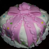 My First Fondant Cake 'Gift Box' cake covered and decorated in fondant.