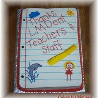 Thanks Teachers yellow cake with buttercream.Thanks fellow CC'ers for all the inspiration on this cake.The dolphin was used as that is the school...